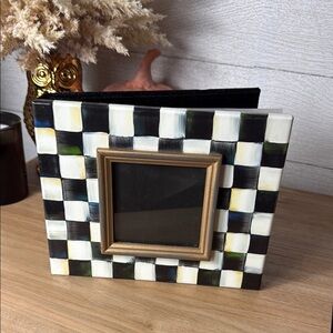 Mackenzie Childs Courtly Check Black and White Photo Album 8.5 x 7